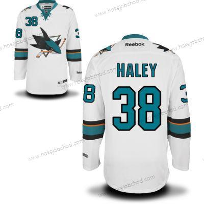 Muž San Jose Sharks #38 Micheal Haley Bílý Venkovní Hokejový Dres