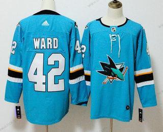 Muž San Jose Sharks #42 Joel Ward Modrozelená Modrý 2017-2018 Hokejový Sešitý NHL Dres