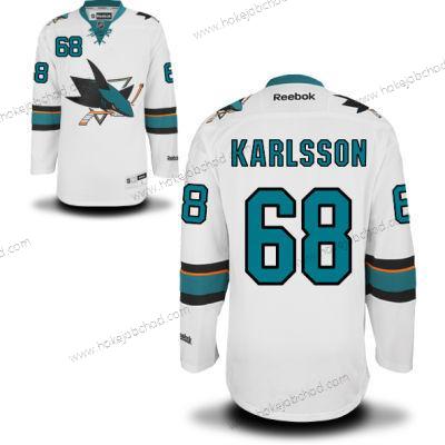 Muž San Jose Sharks #68 Melker Karlsson Bílý Venkovní Hokejový Dres