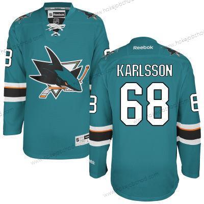 Muž San Jose Sharks #68 Melker Karlsson Modrozelená Domácí Dres