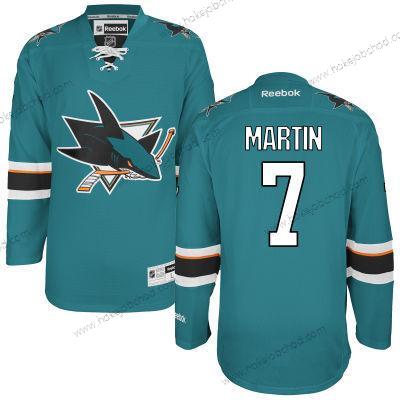 Muž San Jose Sharks #7 Paul Martin Modrozelená Domácí Dres