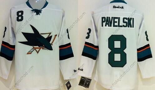 Muž San Jose Sharks #8 Joe Pavelski 2014 Bílý Dres