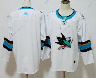 Muž San Jose Sharks Prázdný Bílý 2017-2018 Hokejový Sešitý NHL Dres