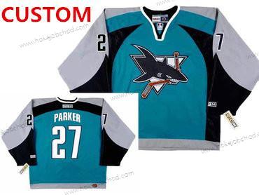 Muž San Jose Sharks Přizpůsobené Modrý Šedá Černá 2003 CCM Retro NHL Domácí Hokejový Dres