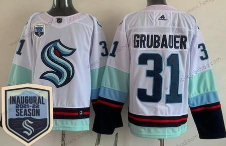 Muž Seattle Kraken #31 Philipp Grubauer Bílý 2021-22 Zahájení sezóny Autentické Dres