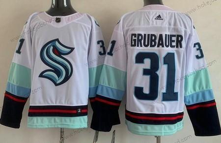 Muž Seattle Kraken #31 Philipp Grubauer Bílý Autentické Dres