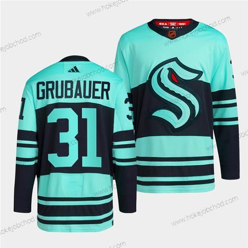 Muž Seattle Kraken #31 Philipp Grubauer Ice Modrý 2022-23 Obrácený Retro Sešitý Dres