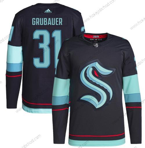 Muž Seattle Kraken #31 Philipp Grubauer Námořnictvo Domácí Sešitý Dres