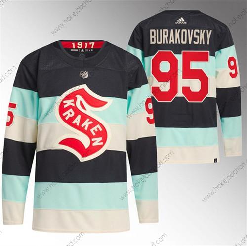 Muž Seattle Kraken #95 Andre Burakovsky Modrý 2024 Zimní Klasický Primegreen Sešitý Dres