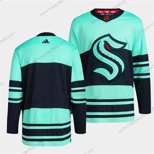 Muž Seattle Kraken Prázdný Ice Modrý 2022-23 Obrácený Retro Sešitý Dres