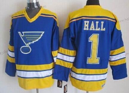 Muž St. Louis Blues #1 Glenn Hall Modrý Retro CCM Dres