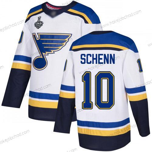 Muž St. Louis Blues #10 Brayden Schenn Bílý Road Autentické 2019 Stanley Cup Final Bound Sešitý Hokejový Dres