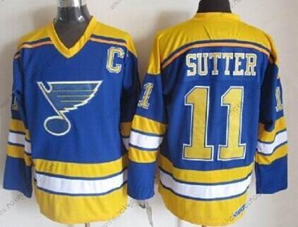 Muž St. Louis Blues #11 Brian Sutter Modrý Retro CCM Dres