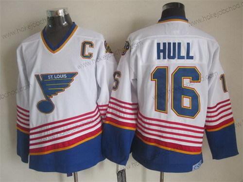 Muž St. Louis Blues #16 Brett Hull 1995 Bílý Retro CCM Dres