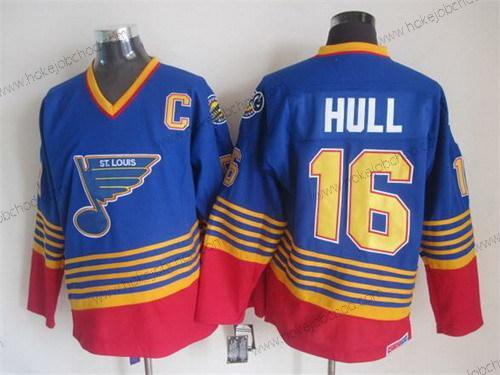 Muž St. Louis Blues #16 Brett Hull 1995 Modrý Retro CCM Dres