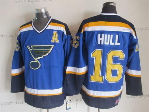 Muž St. Louis Blues #16 Brett Hull 2014 Modrý Retro CCM Dres