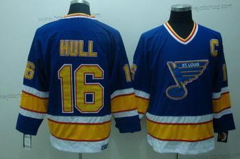 Muž St. Louis Blues #16 Brett Hull Modrý Retro CCM Dres