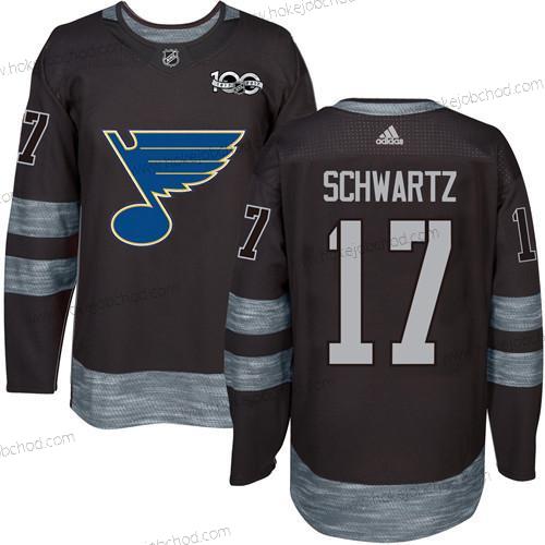 Muž St. Louis Blues #17 Jaden Schwartz Černá 1917-2017 100th Výročí Sešitý NHL Dres