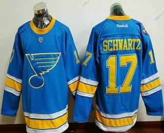 Muž St. Louis Blues #17 Jaden Schwartz Modrý 2017 Zimní Klasický Sešitý NHL Reebok Hokejový Dres