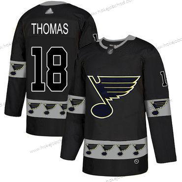 Muž St. Louis Blues #18 Robert Thomas Černá Autentické Tým Logo Sešitý Hokejový Dres