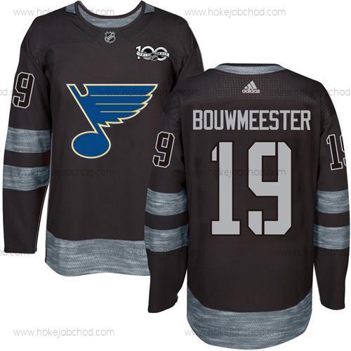 Muž St. Louis Blues #19 Jay Bouwmeester Černá 1917-2017 100th Výročí Sešitý NHL Dres