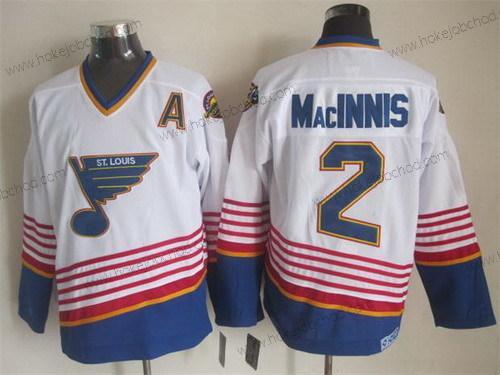 Muž St. Louis Blues #2 Al Macinnis 1995 Bílý Retro CCM Dres