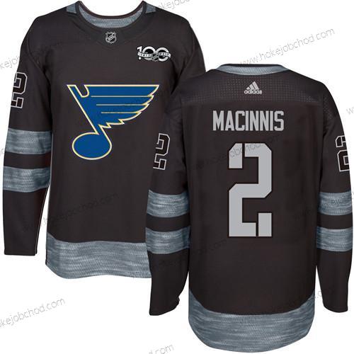 Muž St. Louis Blues #2 Al Macinnis Černá 1917-2017 100th Výročí Sešitý NHL Dres