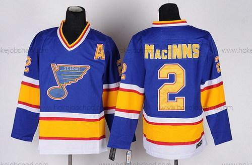 Muž St. Louis Blues #2 Al Macinnis Modrý Retro CCM Dres