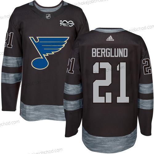 Muž St. Louis Blues #21 Patrik Berglund Černá 1917-2017 100th Výročí Sešitý NHL Dres