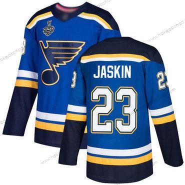 Muž St. Louis Blues #23 Dmitrij Jaskin Modrý Domácí Autentické 2019 Stanley Cup Final Bound Sešitý Hokejový Dres