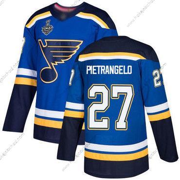 Muž St. Louis Blues #27 Alex Pietrangelo Modrý Domácí Autentické 2019 Stanley Cup Final Bound Sešitý Hokejový Dres