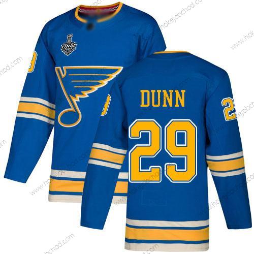 Muž St. Louis Blues #29 Vince Dunn Modrý Náhradní Autentické 2019 Stanley Cup Final Bound Sešitý Hokejový Dres