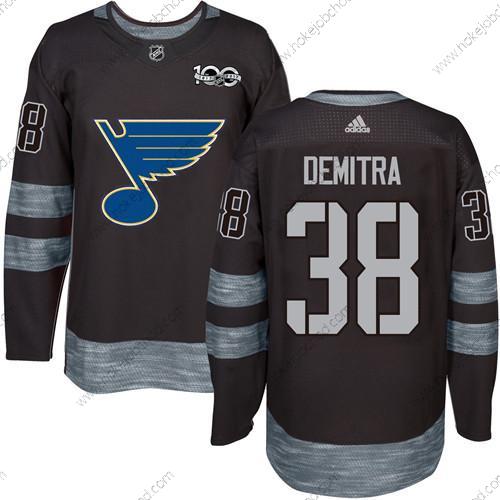 Muž St. Louis Blues #38 Pavol Demitra Černá 1917-2017 100th Výročí Sešitý NHL Dres