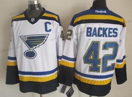 Muž St. Louis Blues #42 David Backes 2014 Bílý Dres