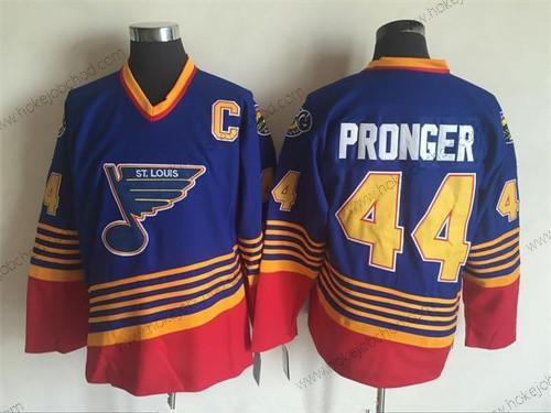 Muž St. Louis Blues #44 Chris Pronger 1995-96 Modrý CCM Sešitý Vintage Hokejový Dres