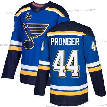 Muž St. Louis Blues #44 Chris Pronger Modrý Domácí Autentické 2019 Stanley Cup Final Bound Sešitý Hokejový Dres