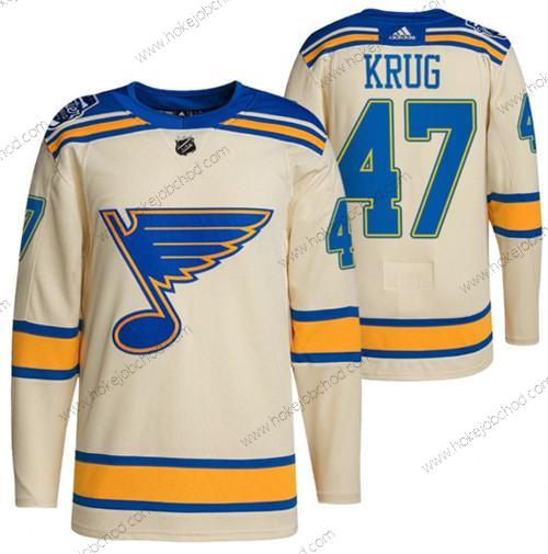 Muž St. Louis Blues #47 Torey Krug Krémová 2022 Zimní Klasický Sešitý Dres