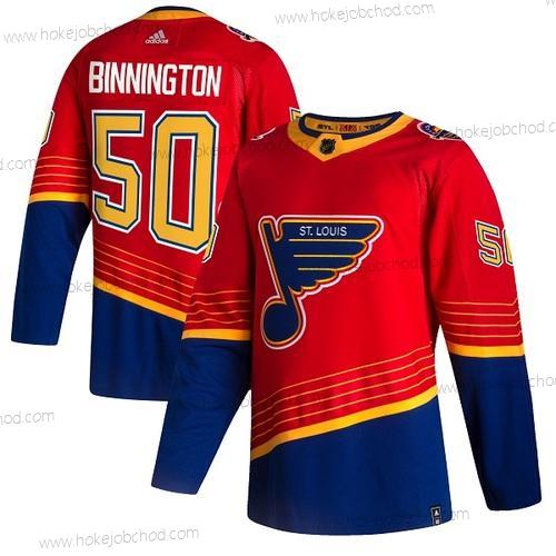 Muž St. Louis Blues #50 Jordan Binnington 2021 Červené Obrácený Retro Sešitý Dres