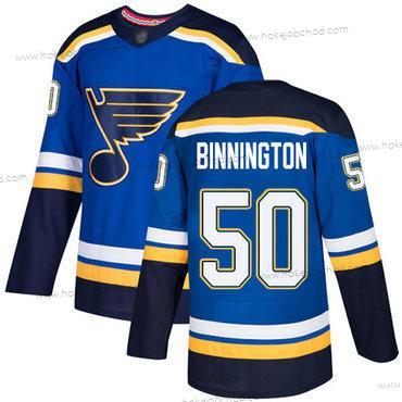 Muž St. Louis Blues #50 Jordan Binnington Modrý Domácí Autentické Sešitý Hokejový Dres Verze 2