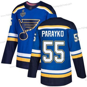 Muž St. Louis Blues #55 Colton Parayko Modrý Domácí Autentické 2019 Stanley Cup Final Bound Sešitý Hokejový Dres