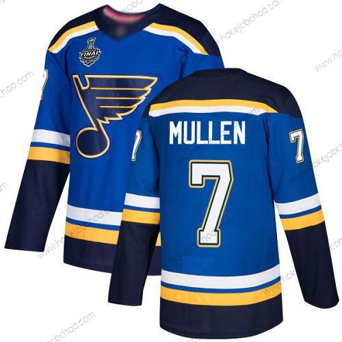 Muž St. Louis Blues #7 Joe Mullen Modrý Domácí Autentické 2019 Stanley Cup Final Bound Sešitý Hokejový Dres