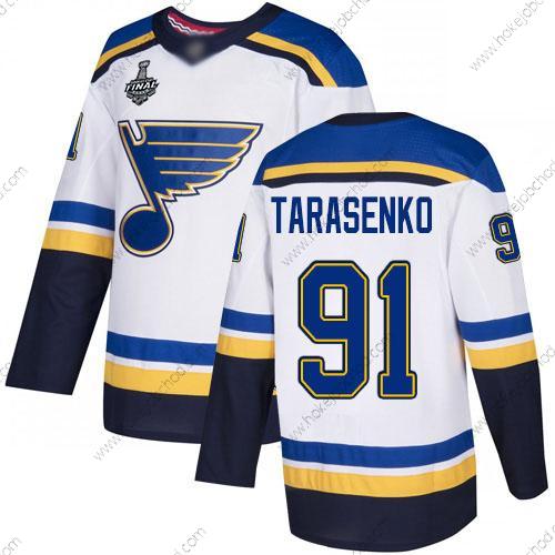 Muž St. Louis Blues #91 Vladimir Tarasenko Bílý Road Autentické 2019 Stanley Cup Final Bound Sešitý Hokejový Dres