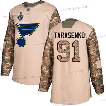 Muž St. Louis Blues #91 Vladimir Tarasenko Camo Autentické 2017 Veterans Day 2019 Stanley Cup Final Bound Sešitý Hokejový Dres