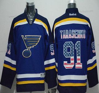 Muž St. Louis Blues #91 Vladimir Tarasenko USA Flag Modrý Dres