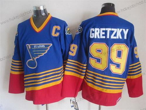 Muž St. Louis Blues #99 Wayne Gretzky 1995 Modrý Retro CCM Dres