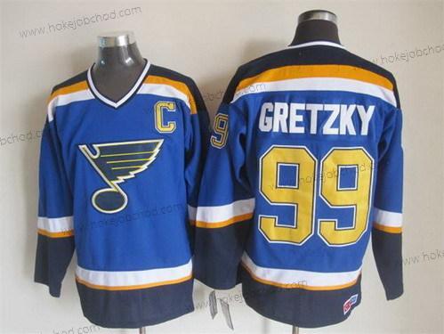 Muž St. Louis Blues #99 Wayne Gretzky 2014 Modrý Retro CCM Dres