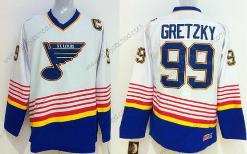 Muž St. Louis Blues #99 Wayne Gretzky Bílý Retro CCM Dres