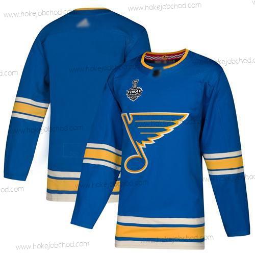 Muž St. Louis Blues Prázdný Modrý Náhradní Autentické 2019 Stanley Cup Final Bound Sešitý Hokejový Dres