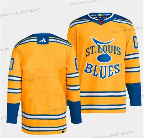 Muž St. Louis Blues Prázdný Žlutá 2022-23 Obrácený Retro Sešitý Dres