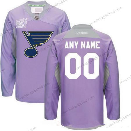 Muž St. Louis Blues Přizpůsobené Nachový Růžový Reebok Hokejový Bojuje proti rakovině Tréninkový Dres